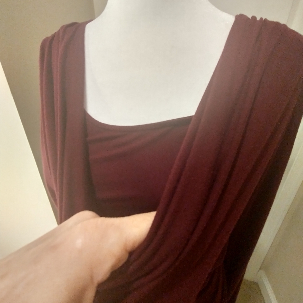 CAbi Raspberry Wrap Top With Ruched Sides - Picture 6 of 9